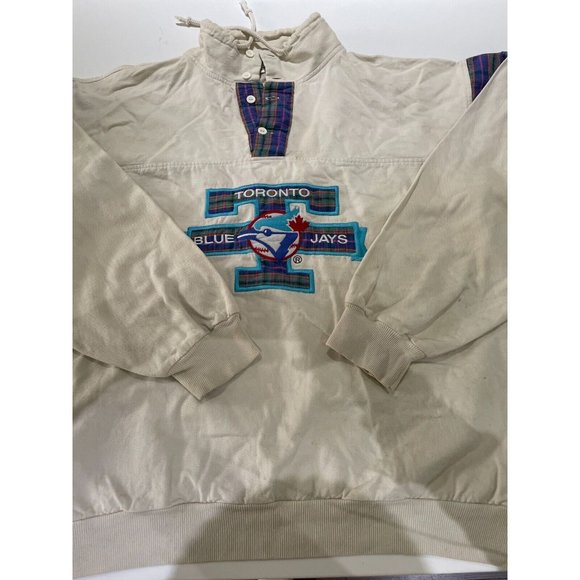 Vintage 90s Toronto BlueBay's Trench Canada sweatshirt white blue women L - Picture 7 of 12